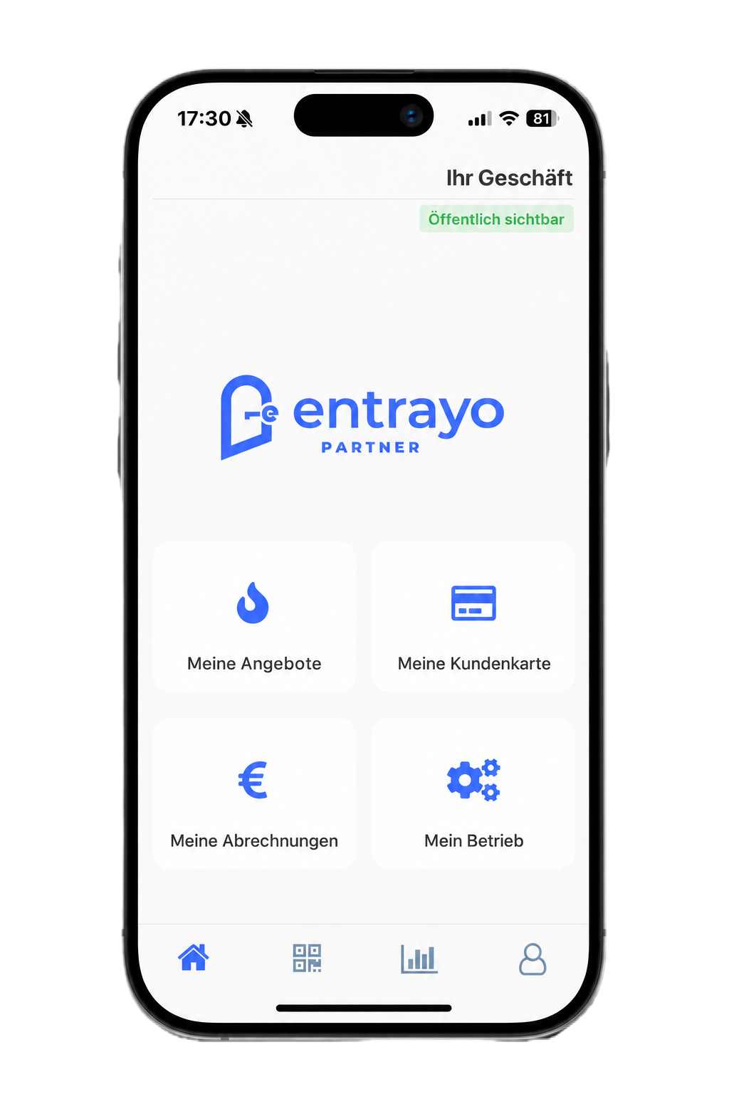 entrayo Partner App Mockup